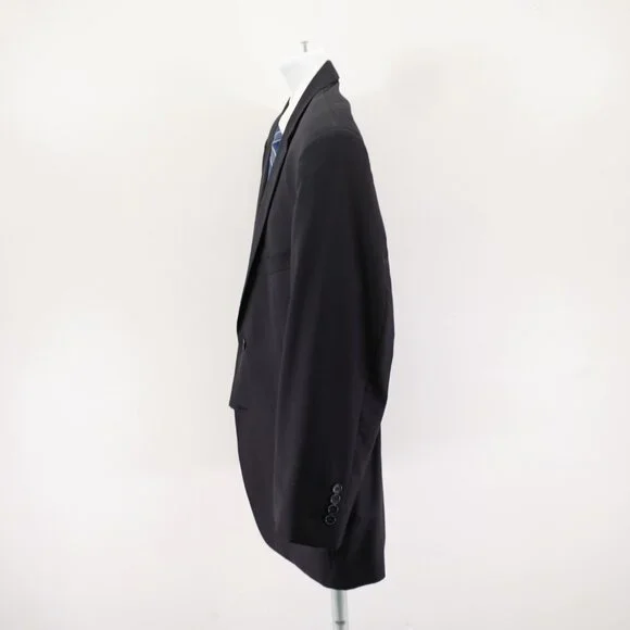 Jos A Bank Signature Gold Tailored‎ Fit Black Wool Herringbone 44R Suit Jacket 2